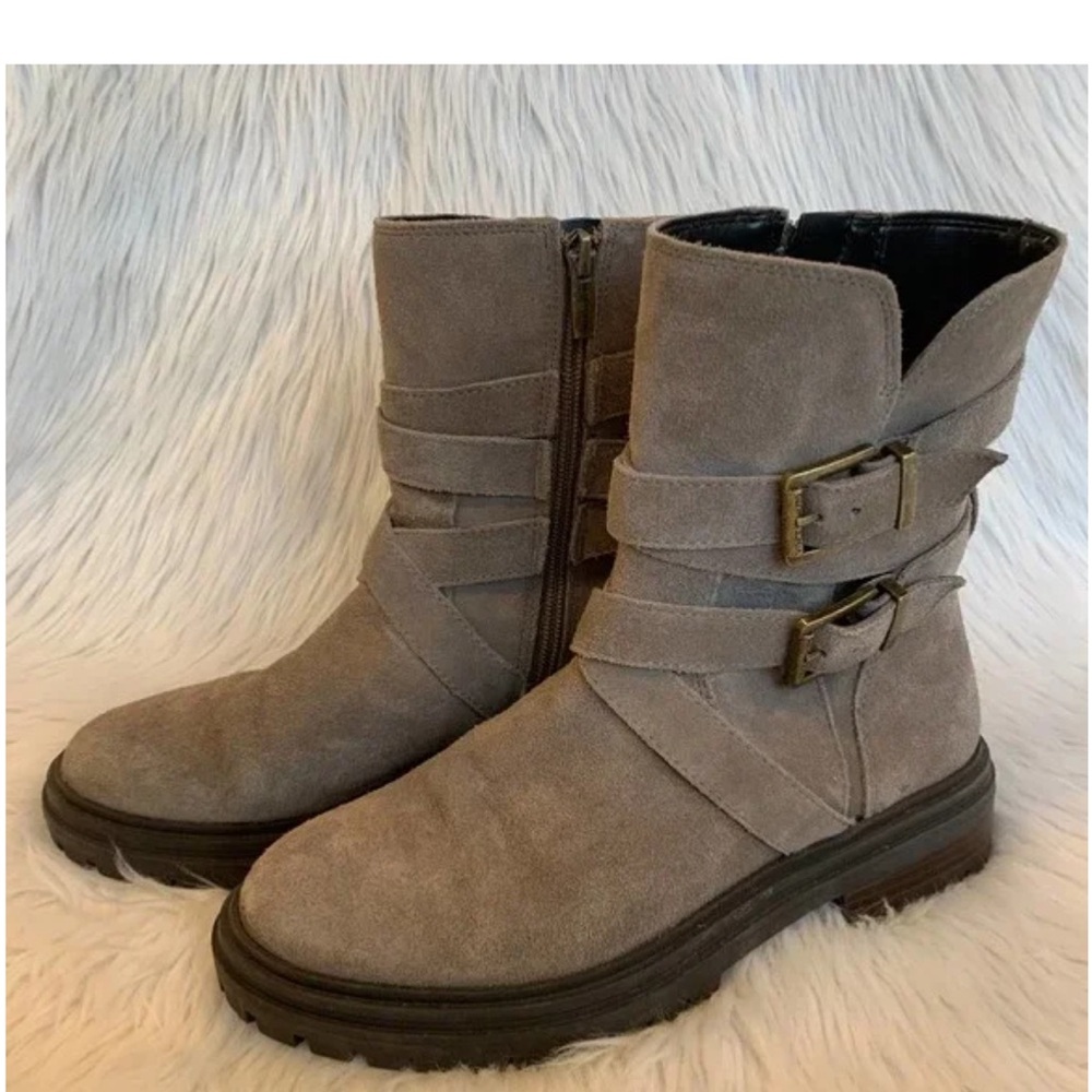 Vince Camuto Gray Combat & Moto Boots